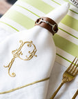 Silver trim dinner napkins, lilac, set of two