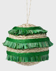 Ruffle straw balls, set of four, green