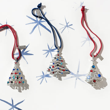 Christmas tree hanging ornament boxed gift set, silver