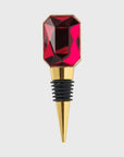 Single gem wine stopper, red