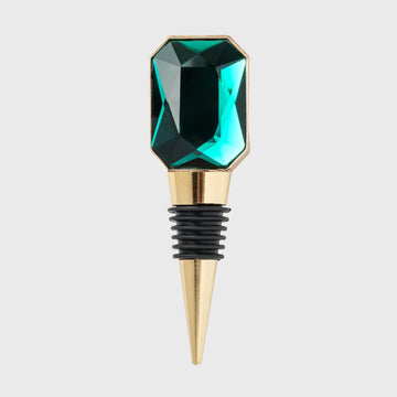 Single gem wine stopper, emerald