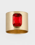 Single gem napkin rings, bright red, set of two