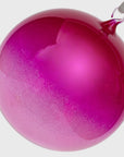 Glass bubble balls, bright pink ombre,  set of three