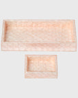 Capiz trays, pink, set of two