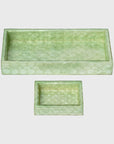 Capiz trays, sage green, set of two 