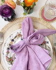 Bow linen napkin, lilac, set of two