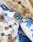 Crystal quartz napkin rings, indigo, set of two
